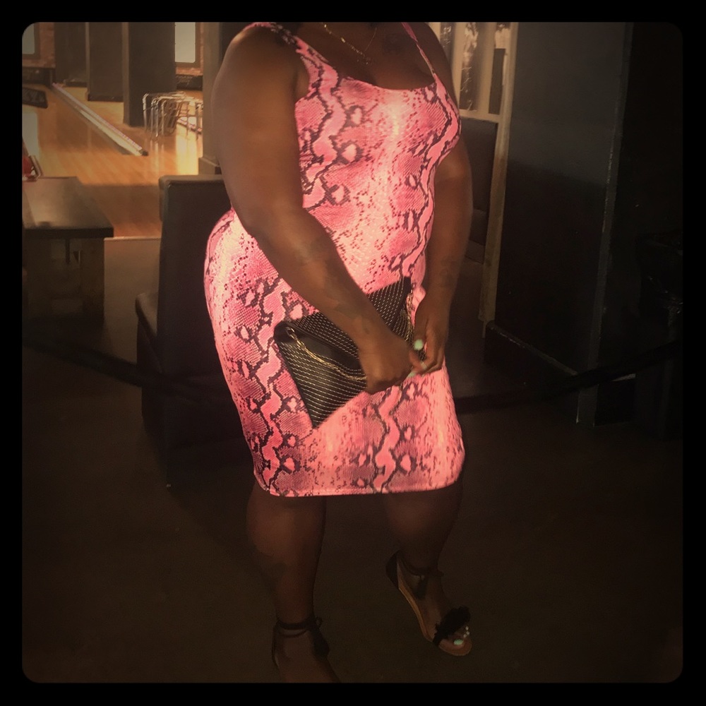 Hot pink midi dress